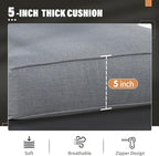 Solaste Aluminum Patio Furniture Set, 4 Pcs Modern Outdoor Conversation Set Sectional Sofa with Upgrade Cushion and Coffee Table,Grey