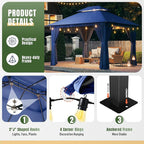 AOXUN Outdoor Gazebo for Patio 10x12, Metal Frame Canopy with Double Roofs, Heavy Duty Party Tent and Shelter with Mosquito Netting and Privacy Screen for Backyard, Lawn, Garden, Deck