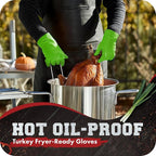 KITCHEN PERFECTION Silicone Smoker BBQ Gloves - Heat Resistant Oven Mitts | Waterproof, 5-Finger Design For A Better Grip, for Pitmasters, Meat Smoking, Grilling, Cooking, Frying Turkey | Grill Gift