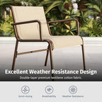 EAST OAK Outdoor Conversation Waterproof patio furniture set, 4-Pieces, Beige
