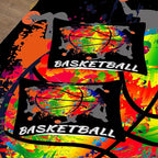 NINENINE Black Basketball Comforter Set for Boys Kids Teens Twin Size Sports Bedding Watercolor Tie-dye Comforter Color Graffiti Hip Hop Style Bed Set with 1 Comforter 1 Pillowcase