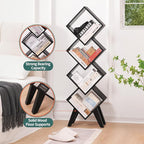 Yoobure Black Bookshelf - Small Book Shelf, 4-Tier Tall Bookcases Book Organizer, Industrial Bookshelves Floor Standing for CDs/Books in Small Spaces, Bedroom, Living Room, Home Office