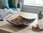 Red Co. Glass Mosaic Ceramic Catch-All Tray, Decorative Accent and Centerpiece Plate - Squared 6 inches