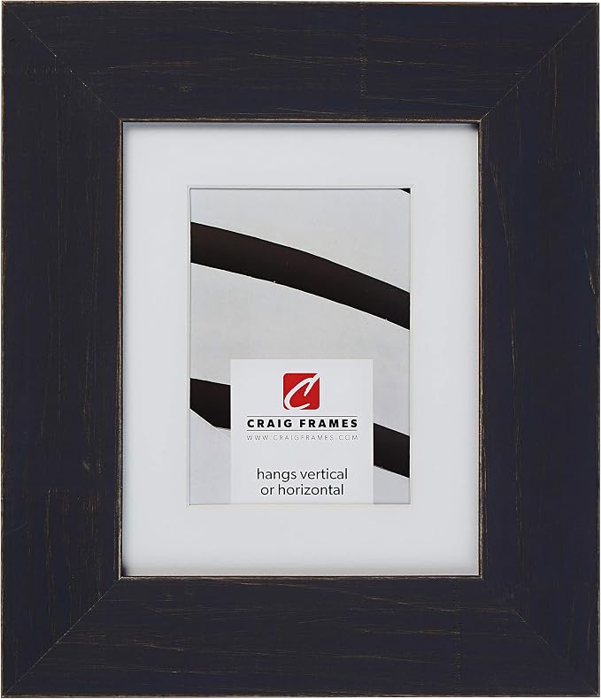 Craig Frames Jasper Wide, 20 x 20 Inch Country Weathered Blue Picture Frame Matted to Display a 16 x 16 Inch Photo