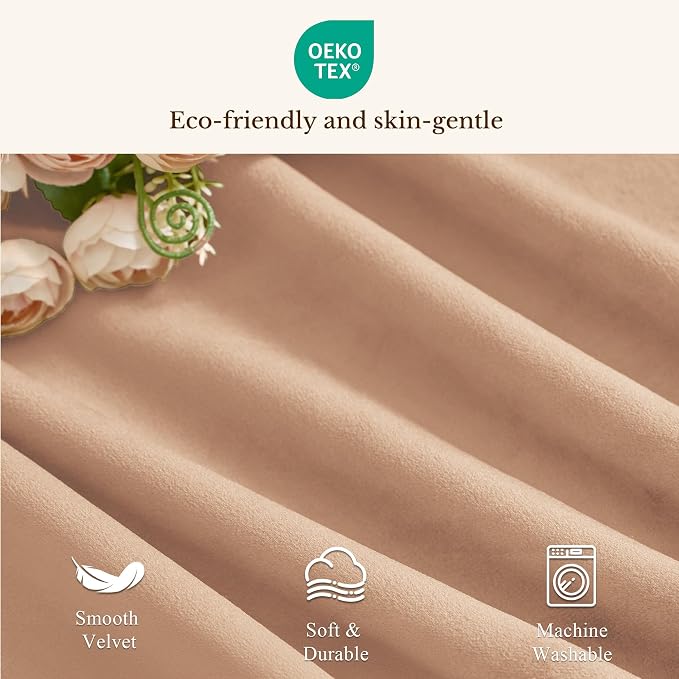Blush Beige Velvet Window Valance 52x18 Inch 1 Panel | Soft Wavy Scalloped Window Treatment for Kitchen Small Windows, Elegant Half Window Drape for Bathroom, Cabinet
