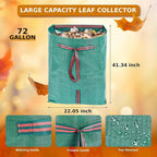 72 Gallon Leaf Collector,3-Pack Yard Waste Bags,Large Dustpan-Type Lawn and Leaf Bags, Leaf Bags for Yard Debris,Grass Clippings,Collapsible Trash Can for Parties,Laundry,Camping