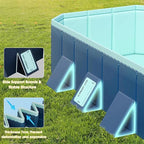 Foldable Pool, Non-Inflatable Swimming Pool for Kids, Adults and Pets, Large Portable Kids Pool for Outdoor Backyard Garden, 116" × 65" × 22"