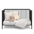 Graco Teddi 5-in-1 Convertible Crib (Black) – GREENGUARD Gold Certified, Converts to Daybed, Toddler & Twin Bed with Headboard and Footboard, Adjustable Mattress Height