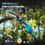 SEESII 6-in-1 Cordless Pole Saw & Hedge Trimmer Combo Kit, Electric Mini Chainsaw with 2×4.0 Ah Batteries, Extension Tree Pruner, Bush Trimmer Limb Branch Cutter, Grass Shears
