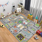Kids Rug Play Mat Great for Playing with Cars and Toys,Educational Kid Road and Traffic City Life Carpet,Children Baby Fun Throw Rug for Bedroom Play Room,24X35Inch/60X90CM