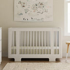 Babyletto Yuzu Convertible All-Stages Bassinet, Midi, Full-Size Crib in White, Greenguard Gold Certified, Portable & Adjustable with Conversion Kits and Pads Included