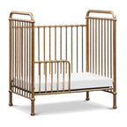 NAMESAKE Abigail 3-in-1 Convertible Mini Metal Crib in Vintage Gold, Greenguard Gold Certified