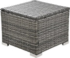 9 Pieces Outdoor Furniture All Weather Patio Sectional Sofa PE Wicker Modular Conversation Sets with Coffee Table and Storage Ottoman, Onesize, Ze-Grey