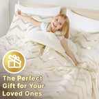 Codi Cream White and Gold Comforter Set for Twin/Twin XL Size, Cute Metallic Ivory Bed Sets, 3 Piece (1 Matching Sham + 1 Decorative Pillow)