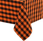 Urban Villa Tablecloth Cotton Tabletop 60x84 (6-8 Seat) Orange/Black Checks