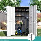 Outdoor Storage Shed,KINYING Outdoor Storage Cabinet Waterproof with Double Doors,52 Cu.ft Resin Vertical Tool Shed for Garden,Patio,Backyard,4×2.5×6.6 FT