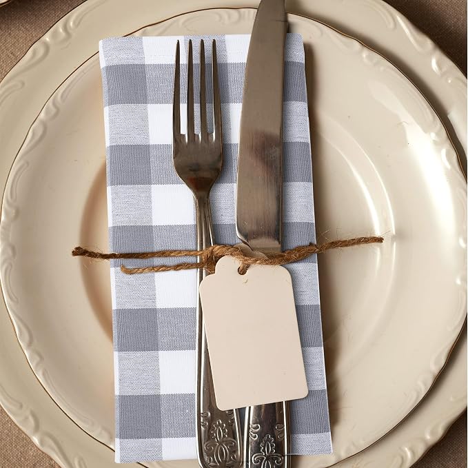 Urban Villa Cloth Napkins Cotton 20x20 (Set of 6) Grey