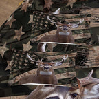 NINENINE Camo Deer Comforter Sets Twin Size,American Flag Wildlife Forest Bedding for Boys Adult Teens,Western Theme Hunted Animal Comforter Sets with 1 Comforter 1 Pillowcase…