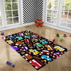 Car Rug Play Mat Kids Rugs for Playroom Car Rug for Boys Room Kids Mat Construction Play Mat Car Play Rug Car Carpet for Kids Carpet for Bedroom Truck Rugs for Boys Room,Black 2'5''×4'