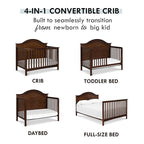 Carter's by DaVinci Nolan 4-in-1 Convertible Crib in Espresso, Greenguard Gold Certified, 57.5x30.8x47 Inch (Pack of 1)