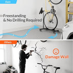 Vertical Bike Stand, Freestanding Bike Rack Garage Storage Upright Bicycle Floor Stand Indoor Bike Holder with Adjustable Height for Garage & Apartment - for Wheels Sizes up to 29”