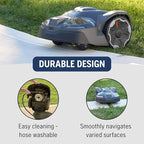 Husqvarna 410iQ Automower Robotic Mower, 0.5 Acre Mowing Capacity, Wire Free Robot Lawn Mower with Charging Station, RS1 EPOS Reference Station and Replacement Blades, 970727401