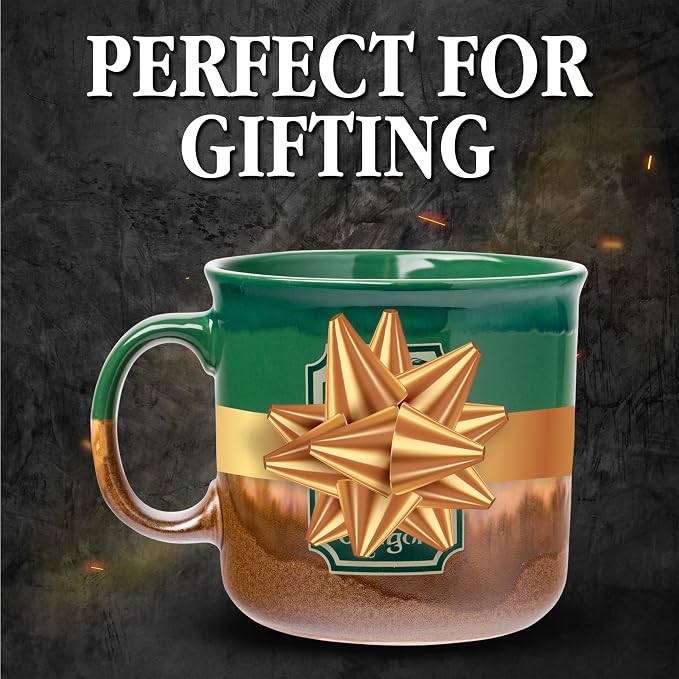 Silver Buffalo Lord of the Rings Green, Reactive Glaze Camper Mug, 20oz | Ceramic, the Dragon, 0.59 Liters