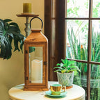 Bdor 2 Pack Lanterns Decorative - IP65 Waterproof Lanterns Decorative with Flameless Pillar Candles, Decorative Lanterns for Home Decor, Indoor Outdoor, Front Porch, Garden, Farmhouse Weddings Style