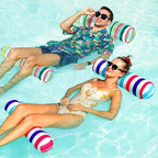 FindUWill 2 Pack Fabric Water Swimming Pool Floats Hammock, XL, Inflatable Multi-Purpose Water Hammocks Floaties (Saddle, Lounge Chair, Hammock, Drifter), Pool Float Lounger for Adults Vacation