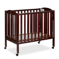 3 in 1 Portable Folding Stationary Side Crib in Espresso, Greenguard Gold Certified , 41x26x40 Inch (Pack of 1)