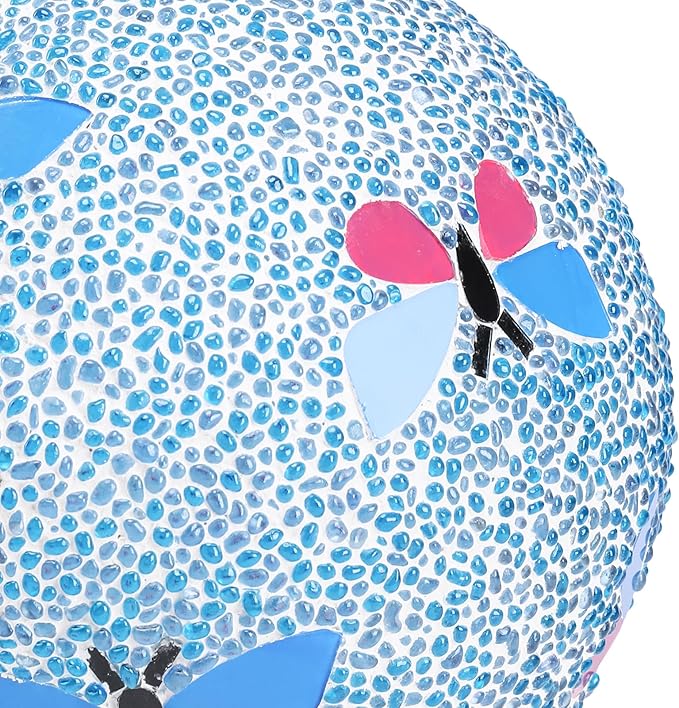 Gazing Ball 8 Inch Butterfly Glass Mosaic Garden Globe Outdoor Gazing Globe Yard Ornament for Garden Yard Home Lawn Outdoor Decoration Gift for Women (Not Solar Powered)