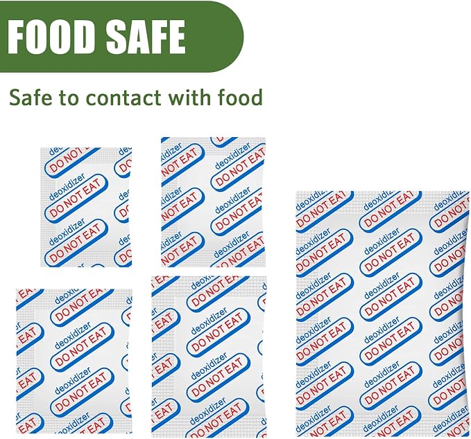 110 Packs 700CC Food Grade Oxygen Absorbers （5 Packs in Individual Vacuum Bag, 22x Packs of 5), Oxygen Absorbers For Long Term Food Storage, with Oxygen Indicator, for Mylar Bags, Mason Jars