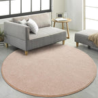 Round Area Rugs for Bedroom Living Room, 4x4 Ivory Super Soft Comfy Thickened Memory-Foam Indoor Circle Carpets, Modern Aesthetic Minimalist Carpet for Boys Girls Adults Nursery Home Décor