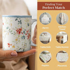 Maison d' Hermine Coffee Mug with Handles Tea Cups (12 Ounce, Pack of 1) | Fine Bone China Coffee Mugs for Hot Beverages Cappuccino Latte Home Restaurant Hotel Spring Summer -Colmar - Blue