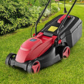 Electric Lawn Mower, 13" Corded Lawnmower with 10 Amp Copper Motor, 6.6-Gallon Grass Collection Box & 3-Position Heights, Push Lawn Mower Electric De-Thatcher for Garden & Farmyard (Red)