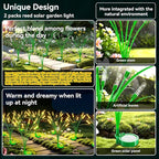 4 Packs Reeds Solar Garden Light, 30 Inch Garden Solar Light with 24 Bulbs, Intelligent Light Control System, IP65 Waterproof, Outdoor Solar Light for Decorating Yard, Pathway(Warm Color)