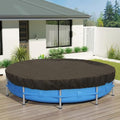 ECOOPTS 18 ft Round Pool Cover for Above Ground Pools, Swimming Pool Cover Protector Winter Safety Cover (Brown)