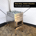 WILLOWYBE Portale Outdoor Sauna Set with Sauna Tent, Sauna Wood Stove for Dry Sauna, Cooking for Family and Friends