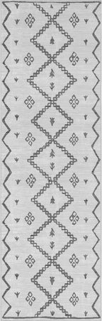 nuLOOM Celesta Bohemian Trellis Machine Washable Ultra Thin Runner Rug, 2' 6" x 8', Ivory