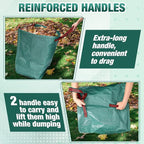 WILLBOND 3 Pcs Yard Waste Bags Large Yard Dustpan Type Garden Bag for Collecting Leaves Reusable Heavy Duty Lawn and Leaf Bag for Parties Laundry, Camping (40, 53, 72 Gallon)