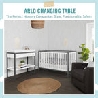 av2023-Dream nontoxic strap-3b688703 Arlo Changing Table, Made of Solid New Zealand Pinewood, Non-Toxic Finish, Comes with Water Resistant Mattress Pad & Safety Strap, Steel Grey And White