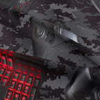Tailor Shop Modern Camouflage Gaming Comforter Sets for Boys Gamer Comforter Red Mouse Keyboard Gamepad Bedding Set King Size with 1 Comforter 2 Pillowcases,03
