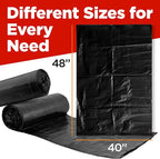 ToughBag 40-45 Gallon Trash Bags Heavy Duty (250 Count) | Black Garbage Bags | Made In USA