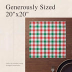 Urban Villa Cloth Napkins Cotton 12x12 (Set of 12) Red/Green/White