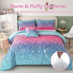 PERFEMET Girls Comforter Set Twin Size 6 Piece Bed in A Bag 3D Colorful Rainbow Bedding Comforter Sheet Set for Kids - (1 Comforter, 1 Flat Sheet, 1 Fitted Sheet, 2 Pillowcases, 1 Cushion Cover)