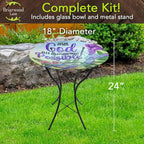 Briarwood Lane Cardinals and Sunflowers Glass Birdbath