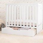 Carter's by DaVinci Colby 4-in-1 Convertible Mini Crib with Trundle Drawer in White, Greenguard Gold Certified, Undercrib Storage