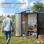 5x3X6.3FT Outdoor Steel Storage Shed with Lockable Doors and Frame Floor, Compact Small Bike Shed, Ideal for Garden, Backyard, Swimming Pool, Patio Utility and Tool Storage
