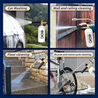 Foam Cannon for Pressure Washer with Dual Connector & Short Spray Gun, 1/4" Quick Connect & M22 Male Inlet, Double Tip, 5 Power Washer Nozzle Tips, 4000 PSI Car Wash Kit (Not Fit Garden Hoses)