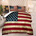 Tailor Shop American Flag Comforter Set for Boys Kids Teens American Flag Pattern Bedding Set King Size with 1 Comforter 2 Pillowcases